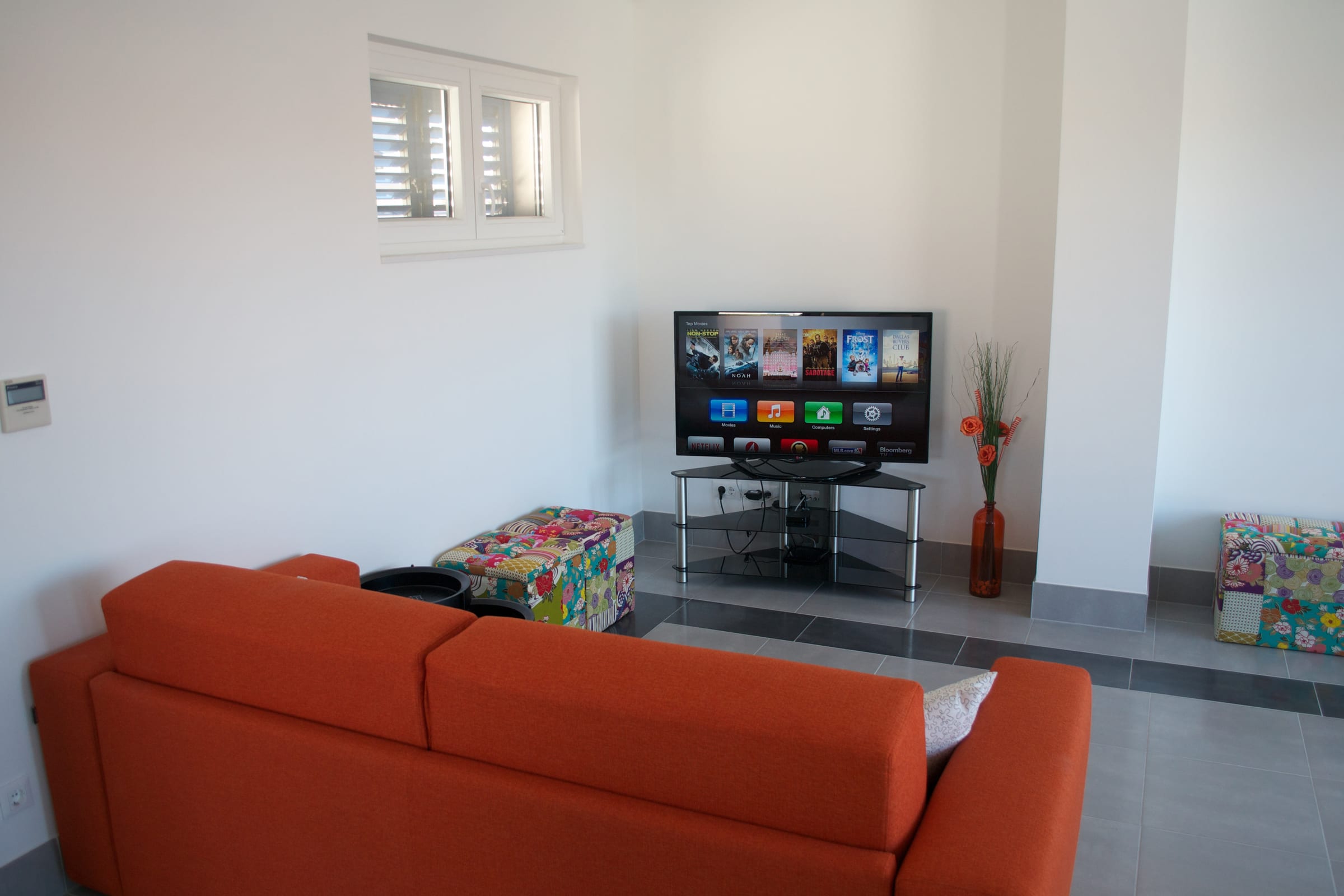 Living areas are equipped with Apple TVs