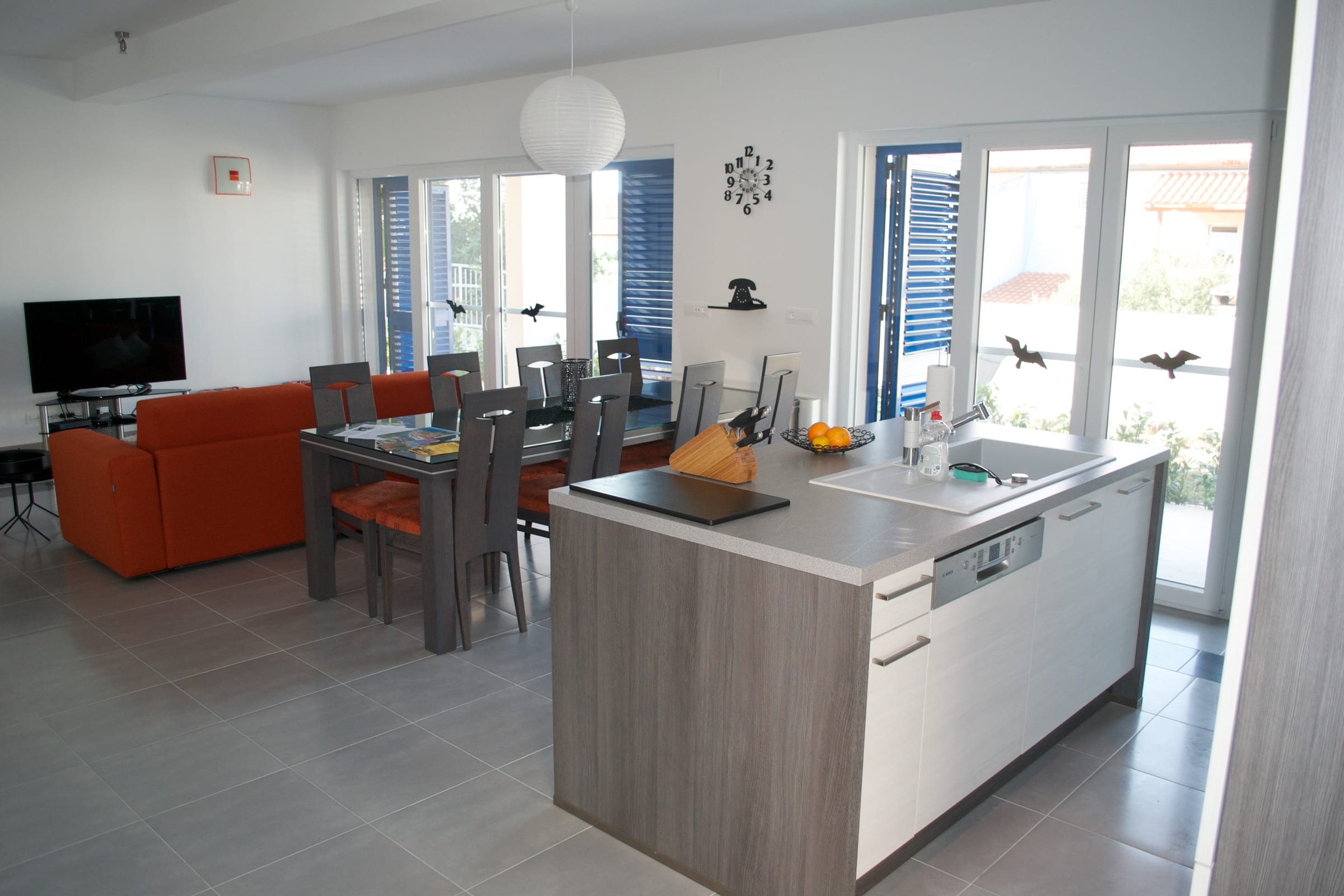 Kitchen island and dining table